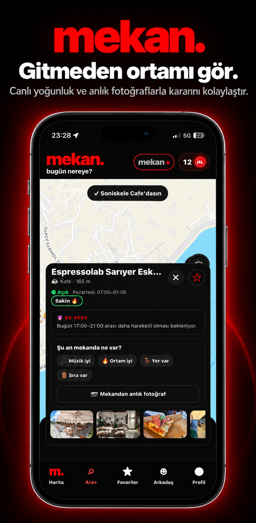 Mekân detay ve canlı ortam ekranı